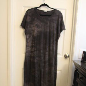 Grey acid wash Lularoe Maria dress